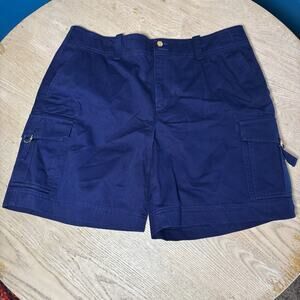 Lauren Ralph Lauren Women’s Navy Blue Cargo Shorts 14 100% Cotton Lake Beach
